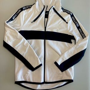 Hollister mens white/black jacket size S